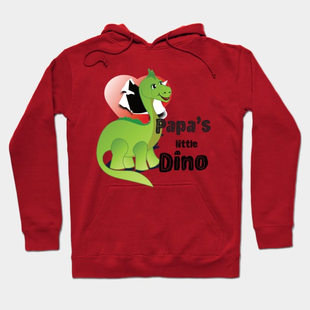 Papa's little Dino hatched from an open heart Hoodie by Made2inspire